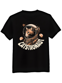 Koszulka Koszulka Męska Catstronaut Czarna - Śmieszne T-Shirty z Nadrukami ?
