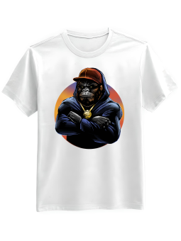 Koszulka Koszulka Męska Hip Hop Goryl Biała - Śmieszne T-Shirty z Nadrukami ?