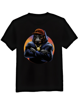 Koszulka Koszulka Męska Hip Hop Goryl Czarna - Śmieszne T-Shirty z Nadrukami ?