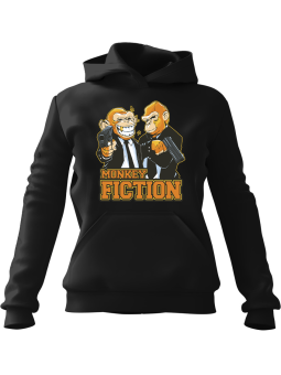 Bluza Męska z kapturem Monkey Fiction Czarna - Śmieszne gadżety z Nadrukami ?