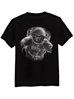 Koszulka Koszulka Męska Goryl Astronauta Czarna - Śmieszne T-Shirty z Nadrukami ?