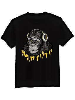 Koszulka Koszulka Męska Zamyślony Szympans Czarna - Śmieszne T-Shirty z Nadrukami ?