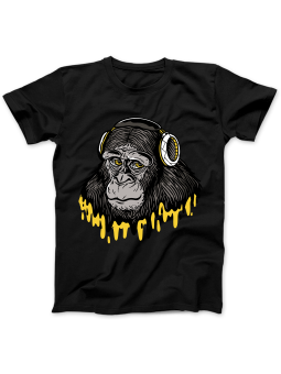 Koszulka Koszulka Damska Zamyślony Szympans Czarna - Śmieszne T-Shirty z Nadrukami ?