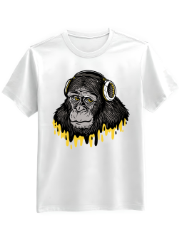 Koszulka Koszulka Męska Zamyślony Szympans Biała - Śmieszne T-Shirty z Nadrukami ?