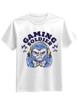 Koszulka Koszulka Męska Gaming Soldier Biała - Śmieszne T-Shirty z Nadrukami ?