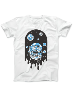 Koszulka Koszulka Damska Kot w Kosmosie Biała - Śmieszne T-Shirty z Nadrukami ?