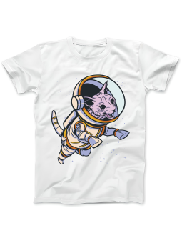 Koszulka Koszulka Damska Kot Sphynx Astronauta Biała - Śmieszne T-Shirty z Nadrukami ?