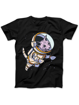 Koszulka Koszulka Damska Kot Sphynx Astronauta Czarna - Śmieszne T-Shirty z Nadrukami ?