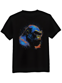 Koszulka Koszulka Męska Kolorowy Goryl Czarna - Śmieszne T-Shirty z Nadrukami ?