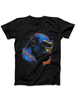 Koszulka Koszulka Damska Kolorowy Goryl Czarna - Śmieszne T-Shirty z Nadrukami ?