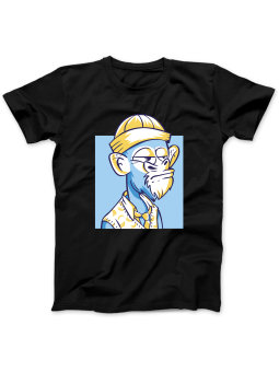 Koszulka Koszulka Damska Małpa w Czapce Czarna - Śmieszne T-Shirty z Nadrukami ?