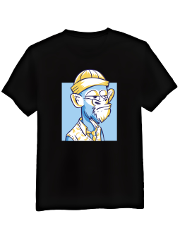 Koszulka Koszulka Męska Małpa w Czapce Czarna - Śmieszne T-Shirty z Nadrukami ?