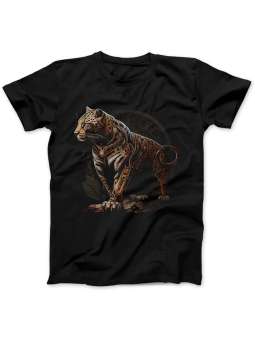 Koszulka Koszulka Damska Steampunk Jaguar Czarna - Śmieszne T-Shirty z Nadrukami ?