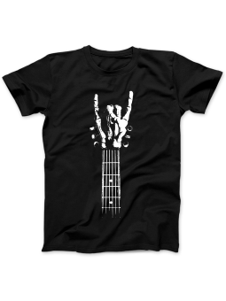 Koszulka Koszulka Damska Guitar Rock Hand Czarna - Śmieszne T-Shirty z Nadrukami ?