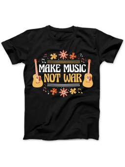 Koszulka Koszulka Damska Make Music Not War Czarna - Śmieszne T-Shirty z Nadrukami ?