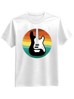 Koszulka Koszulka Męska Gitara Basowa Tęcza Biała - Śmieszne T-Shirty z Nadrukami ?