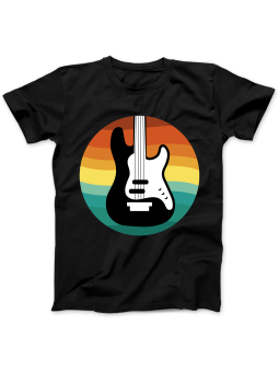 Koszulka Koszulka Damska Gitara Basowa Tęcza Czarna - Śmieszne T-Shirty z Nadrukami ?