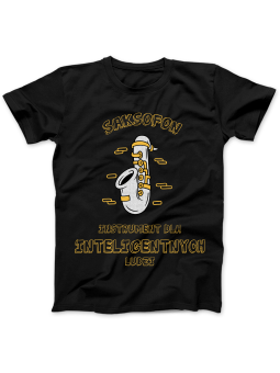 Koszulka Koszulka Damska Saksofon Instrument Dla Inteligentnych Czarna - Śmieszne T-Shirty z Nadrukami ?