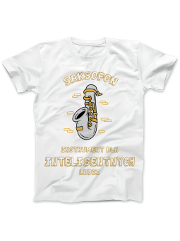 Koszulka Koszulka Damska Saksofon Instrument Dla Inteligentnych Biała - Śmieszne T-Shirty z Nadrukami ?