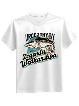 Koszulka Koszulka Męska Legenda Wędkarstwa Biała - Śmieszne T-Shirty z Nadrukami ?
