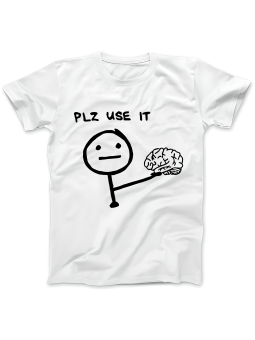 Koszulka Koszulka Damska Plz Use It Biała - Śmieszne T-Shirty z Nadrukami ?