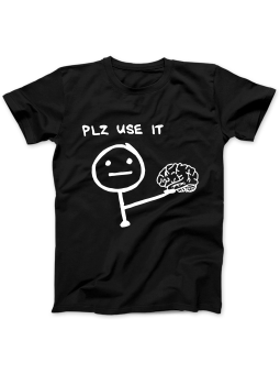 Koszulka Koszulka Damska Plz Use It Czarna - Śmieszne T-Shirty z Nadrukami ?