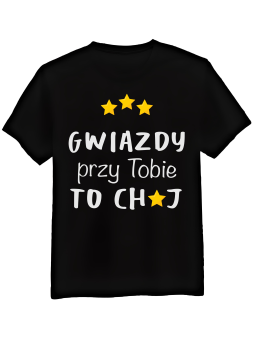 Koszulka Koszulka Męska Przy Tobie Gwiazdy Czarna - Śmieszne T-Shirty z Nadrukami ?