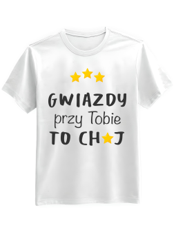 Koszulka Koszulka Męska Przy Tobie Gwiazdy Biała - Śmieszne T-Shirty z Nadrukami ?
