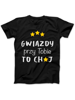 Koszulka Koszulka Damska Przy Tobie Gwiazdy Czarna - Śmieszne T-Shirty z Nadrukami ?