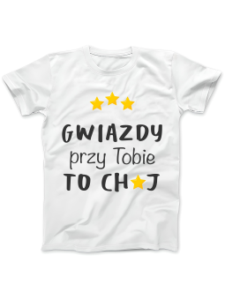 Koszulka Koszulka Damska Przy Tobie Gwiazdy Biała - Śmieszne T-Shirty z Nadrukami ?