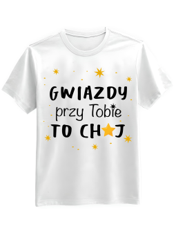 Koszulka Koszulka Męska Gwiazdy Przy Tobie Biała - Śmieszne T-Shirty z Nadrukami ?