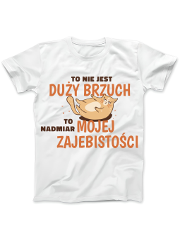 Koszulka Koszulka Damska To Nie Jest Duży Brzuch Biała - Śmieszne T-Shirty z Nadrukami ?