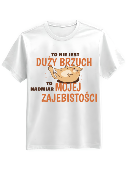 Koszulka Koszulka Męska To Nie Jest Duży Brzuch Biała - Śmieszne T-Shirty z Nadrukami ?