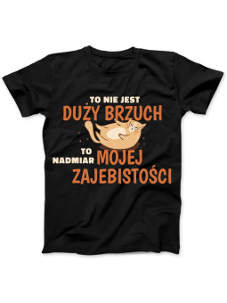 Koszulka Koszulka Damska To Nie Jest Duży Brzuch Czarna - Śmieszne T-Shirty z Nadrukami ?