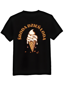 Koszulka Koszulka Męska Środa Dzień Loda Czarna - Śmieszne T-Shirty z Nadrukami ?