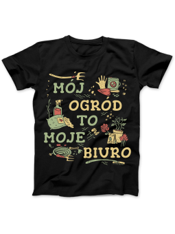 Koszulka Koszulka Damska Ogród Moje Biuro Czarna - Śmieszne T-Shirty z Nadrukami ?