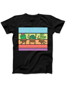 Koszulka Koszulka Damska Tańczące Kaktusy Czarna - Śmieszne T-Shirty z Nadrukami ?