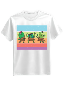 Koszulka Koszulka Męska Tańczące Kaktusy Biała - Śmieszne T-Shirty z Nadrukami ?