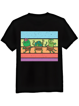 Koszulka Koszulka Męska Tańczące Kaktusy Czarna - Śmieszne T-Shirty z Nadrukami ?