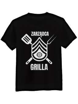 Koszulka Koszulka Męska Zarządca Grilla Czarna - Grill 100% Bawełna
