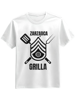 Koszulka Koszulka Męska Zarządca Grilla Biała - Grill 100% Bawełna
