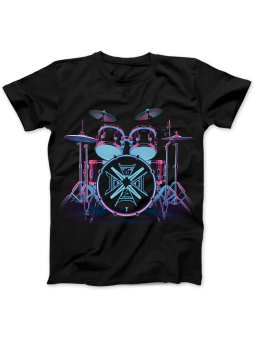 Koszulka Koszulka Damska Neonowa Perkusja Czarna - Śmieszne T-Shirty z Nadrukami ?