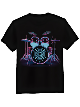 Koszulka Koszulka Męska Neonowa Perkusja Czarna - Śmieszne T-Shirty z Nadrukami ?