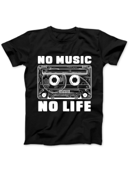 Koszulka Koszulka Damska No Music No Life Czarna - Śmieszne T-Shirty z Nadrukami ?