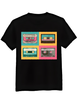 Koszulka Koszulka Męska Retro Kasety Czarna - Śmieszne T-Shirty z Nadrukami ?