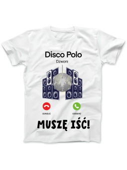 Koszulka Koszulka Damska Disco Polo Dzwoni Biała - Śmieszne T-Shirty z Nadrukami ?