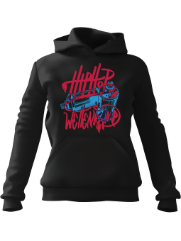 Bluza Damska z kapturem Hip Hop Spraye Czarna - Modna Odzież z Nadrukami ?