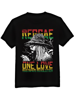 Koszulka Koszulka Męska Reggae One Love Czarna - Śmieszne T-Shirty z Nadrukami ?