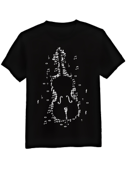 Koszulka Koszulka Męska Skrzypce Nuty Czarna - Śmieszne T-Shirty z Nadrukami ?