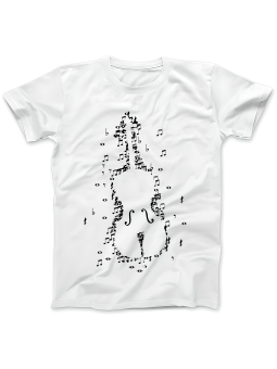 Koszulka Koszulka Damska Skrzypce Nuty Biała - Śmieszne T-Shirty z Nadrukami ?